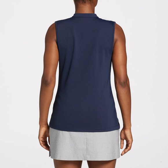 Women's Lady Hagen Clubhouse Sleeveless Golf Polo Size XS Navy Blue‎ Ruffle  NEW - Picture 2 of 5